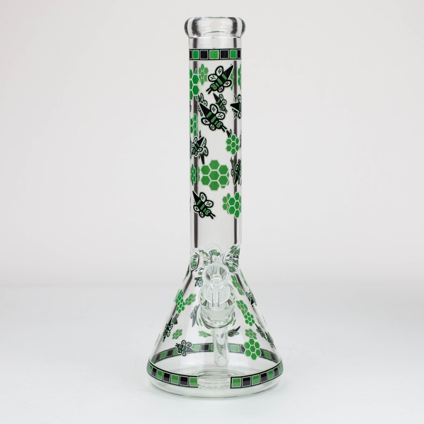 14" Honey bee glow in the dark / 7mm / glass beaker bong [A25]_6