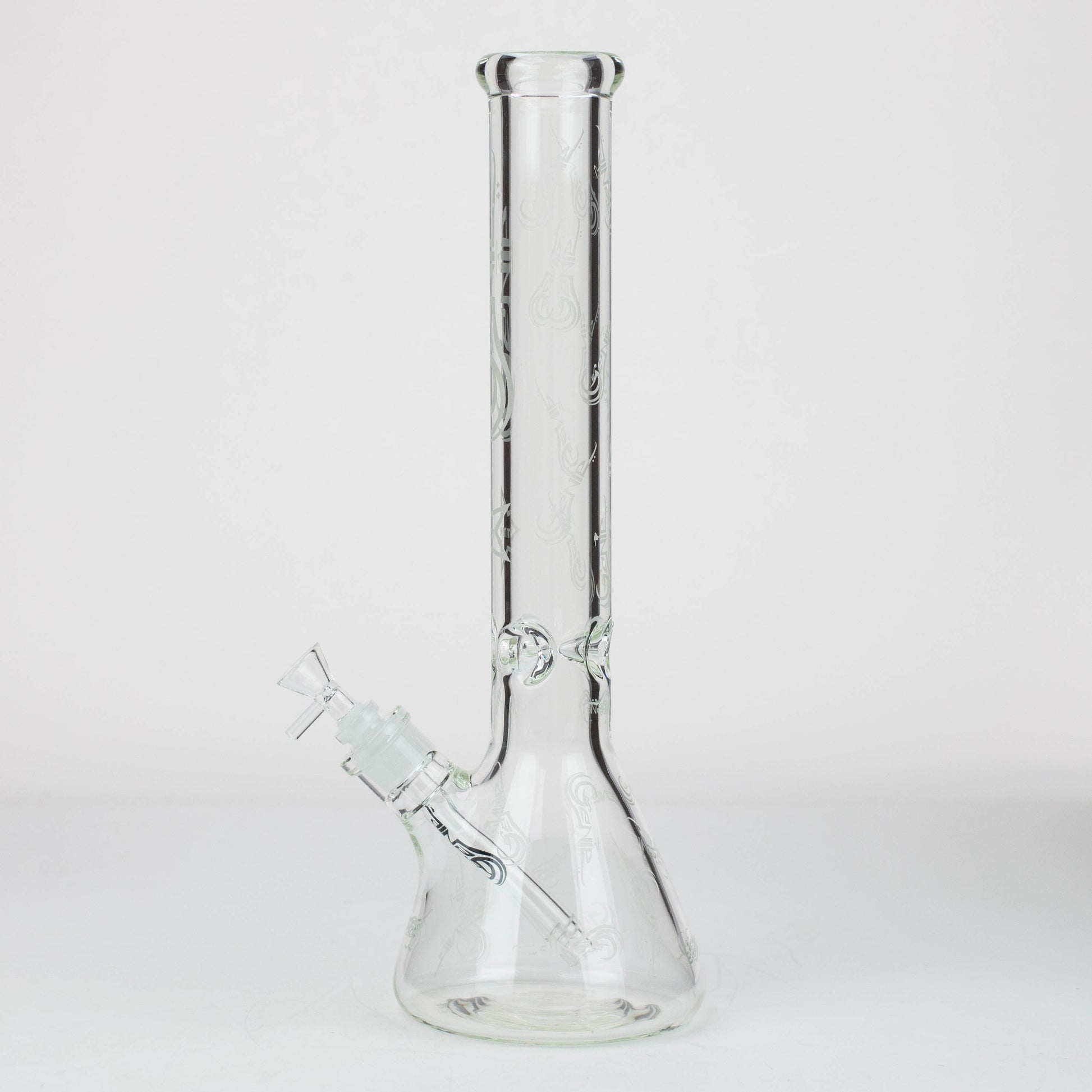 16" Genie pattern 9 mm clear glass water bong [20024]_1