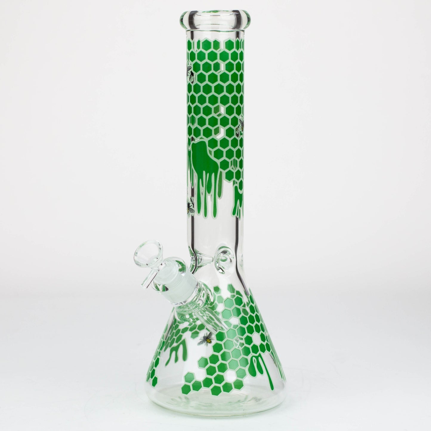 14" Honey bee glow in the dark / 7mm / glass beaker bong [A25]_2