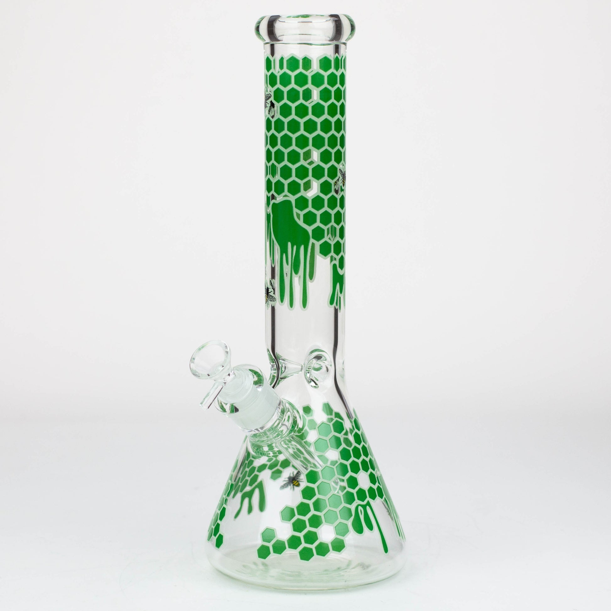 14" Honey bee glow in the dark / 7mm / glass beaker bong [A25]_2