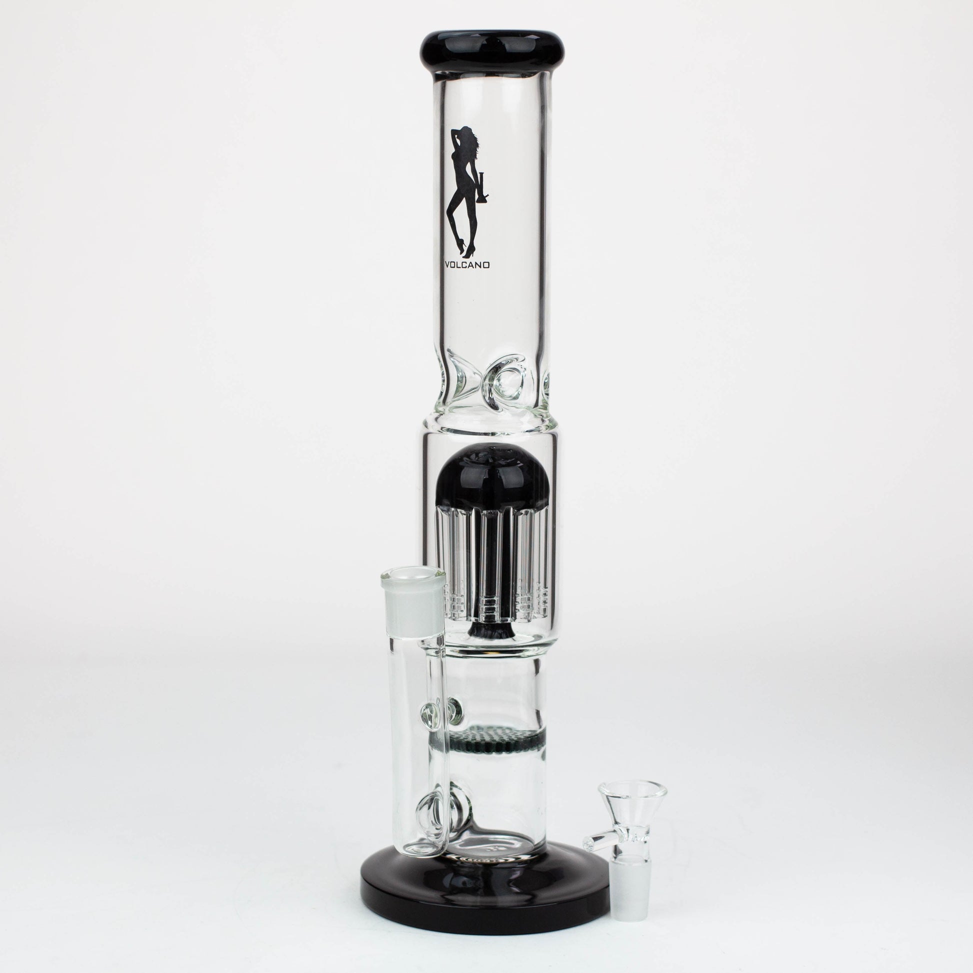 15" Volcano tree arm percolator and honeycomb diffuser glass bong [AK075]_4