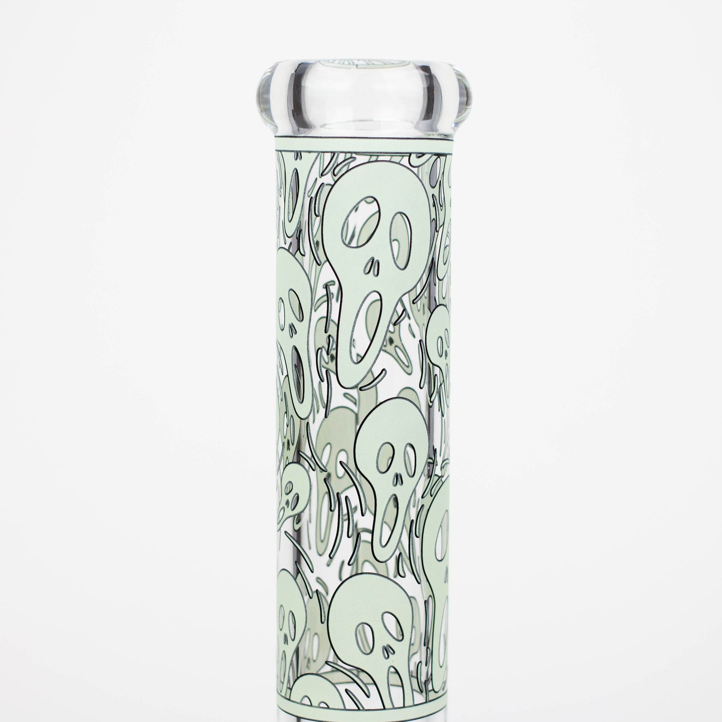 14" Ghost Pattern glow in the dark / 7mm / glass beaker bong [CH-105]_4