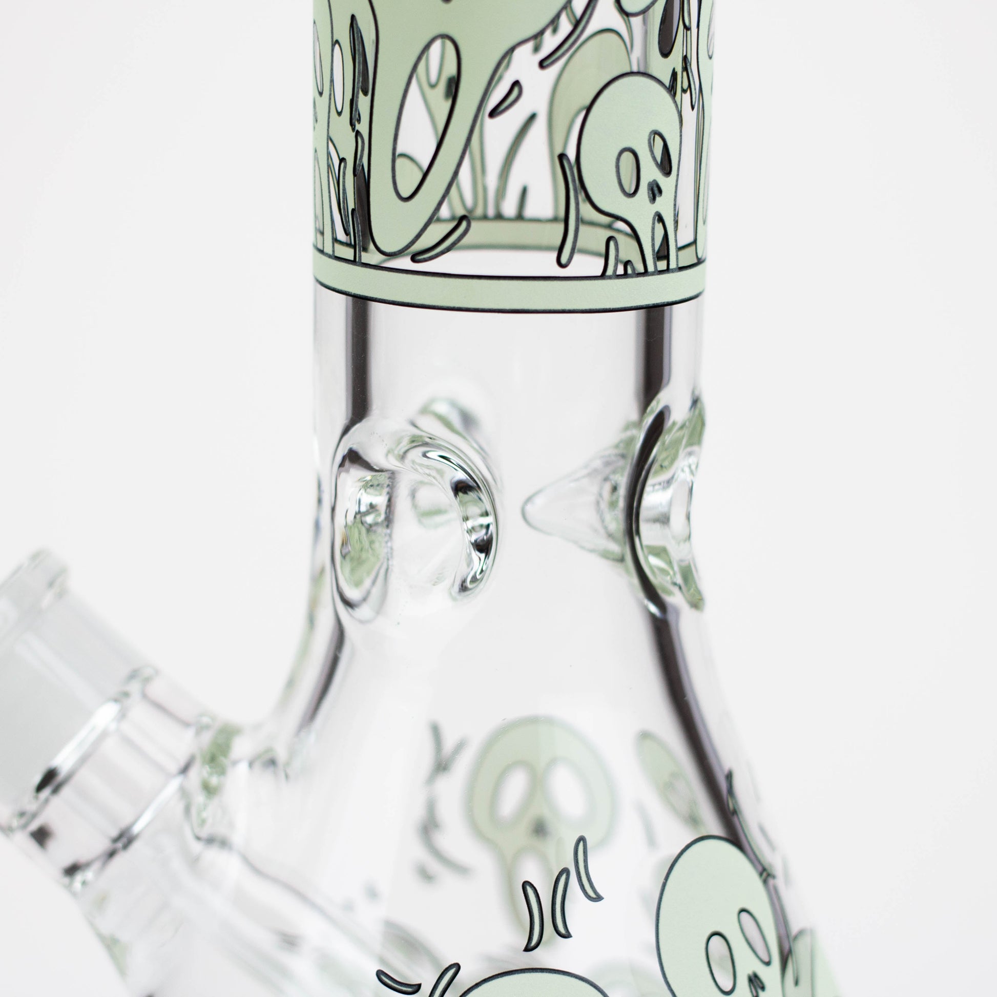 14" Ghost Pattern glow in the dark / 7mm / glass beaker bong [CH-105]_5