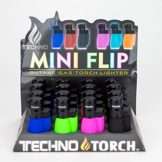 Techno - Mini auto flip cap single torch lighter Box of 16 [3006]_0