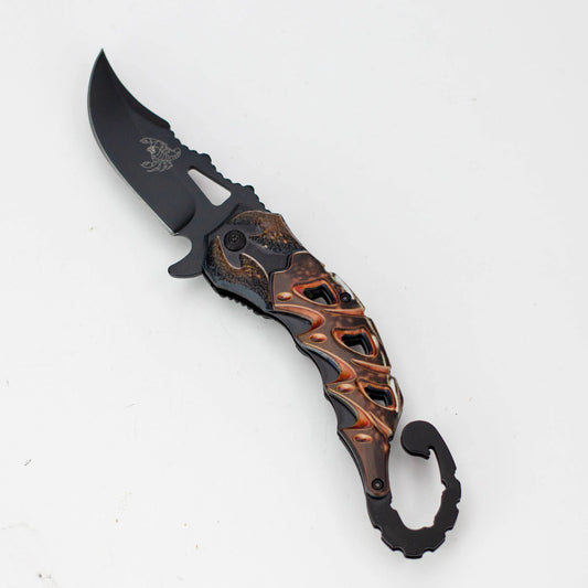 8.5" Tiger-USA® Scorpion black pocket knife [SJ-189-BK]_0