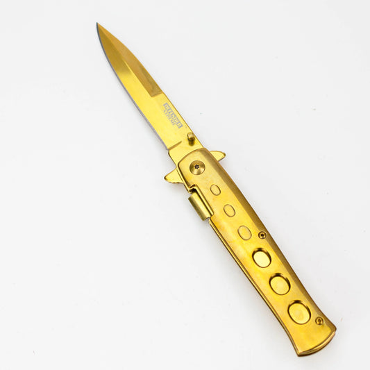 9" Defender Extreme Knife with Belt Clip - Gold [7978]_0