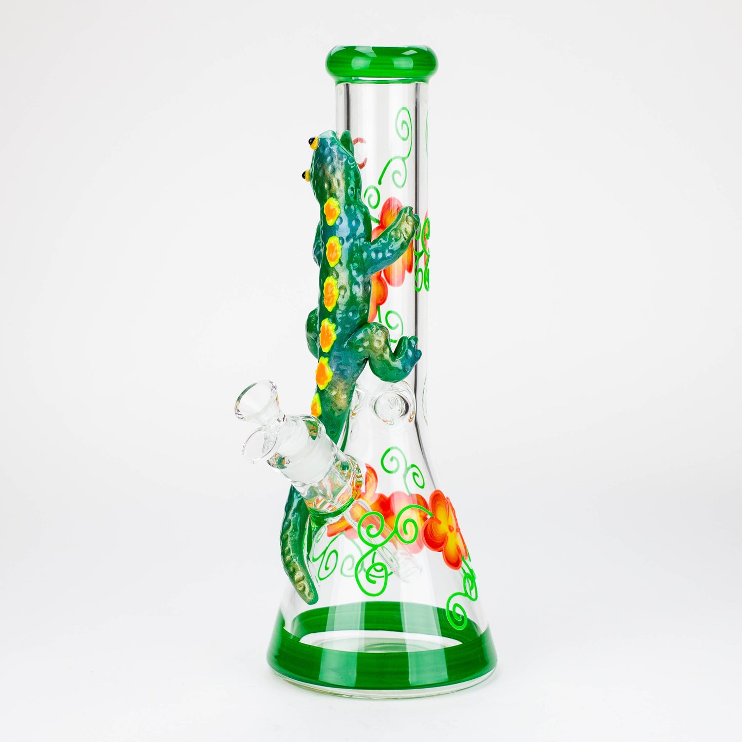 14" Resin 3D Glow in the dark artwork 7mm glass beaker water bong [GB208]_12