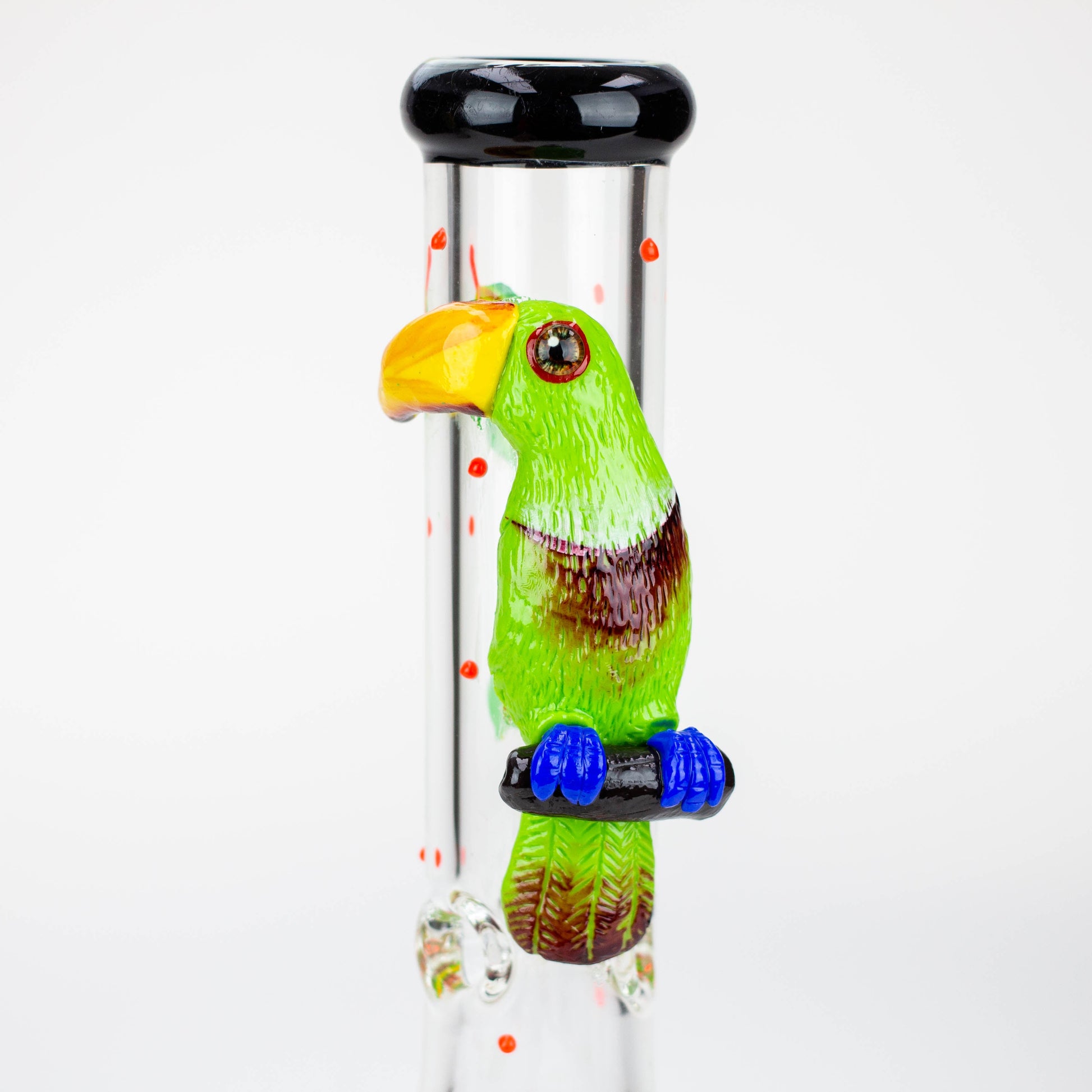 14" Resin 3D Glow in the dark artwork 7mm glass beaker water bong [GB208]_4