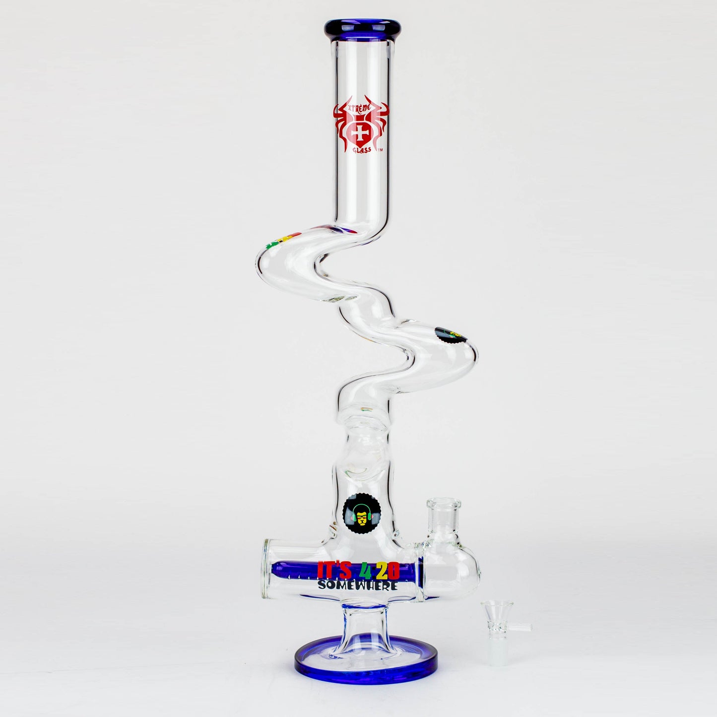 21" Xtream Kink Zong inline diffuser glass water bong [XTR-Z021]_8