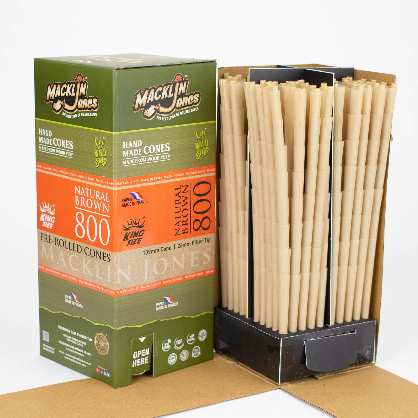 Macklin Jones - Natural Brown King Size Pre-Rolled cones Tower 800_1