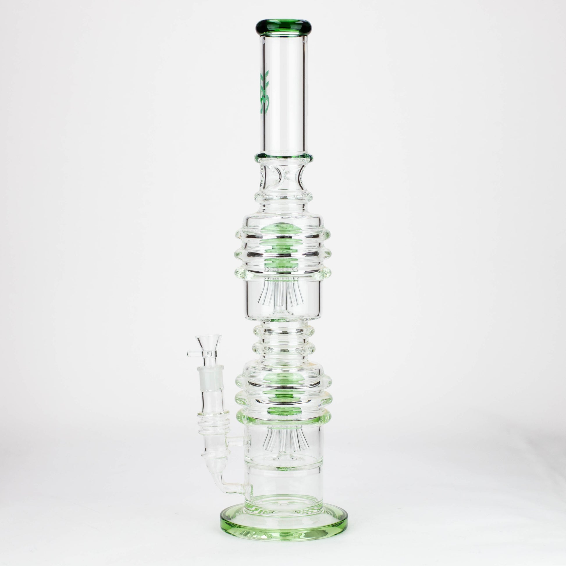 H2O | 21" Dual percolator glass water bong [H2O-5019]_5