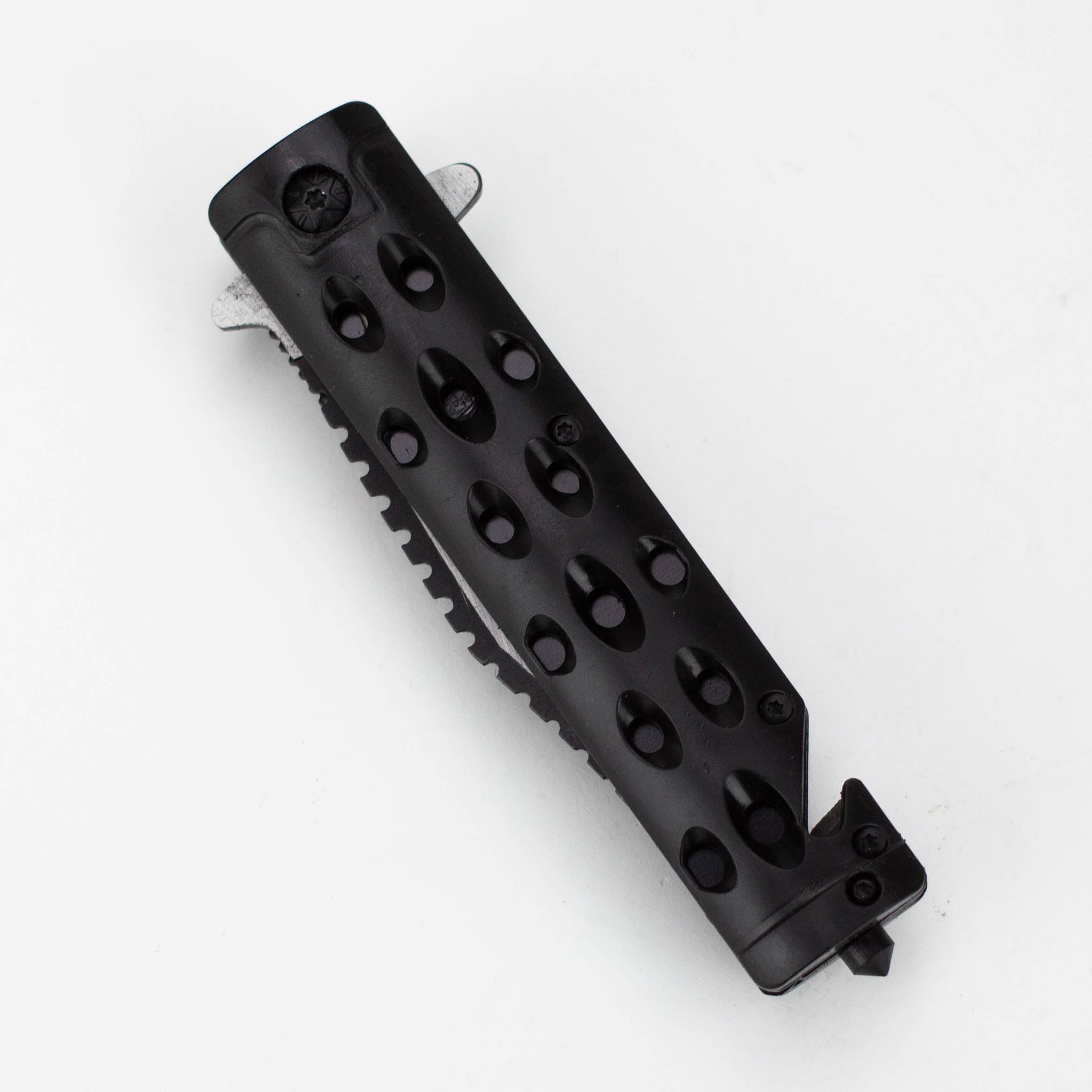 8.5" Defender Black Tactical Design Pocket Knife with Belt Clip [7672]_1