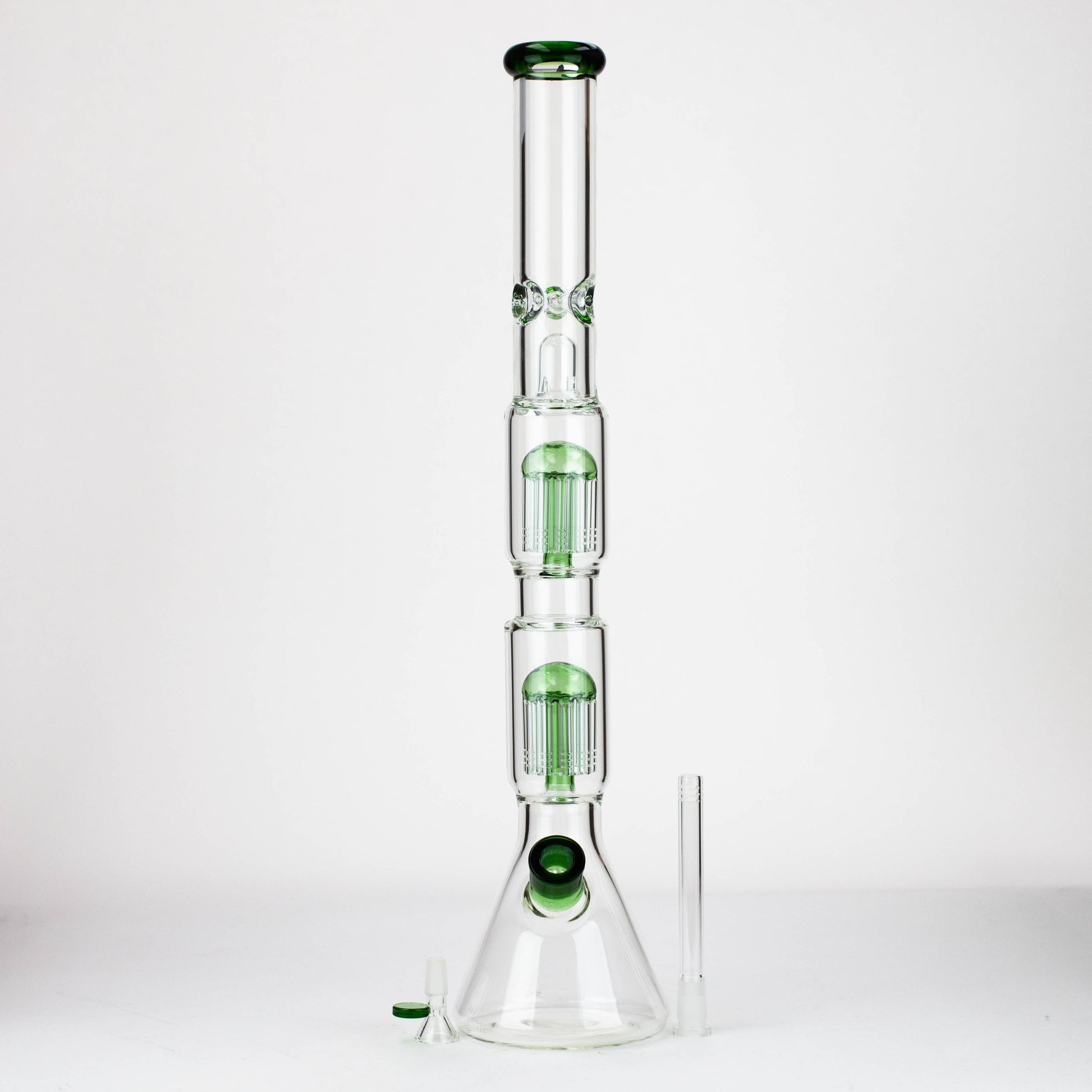 24.5" Dual 8 arms perc, with splash guard 7mm glass water bong [G11124]_5