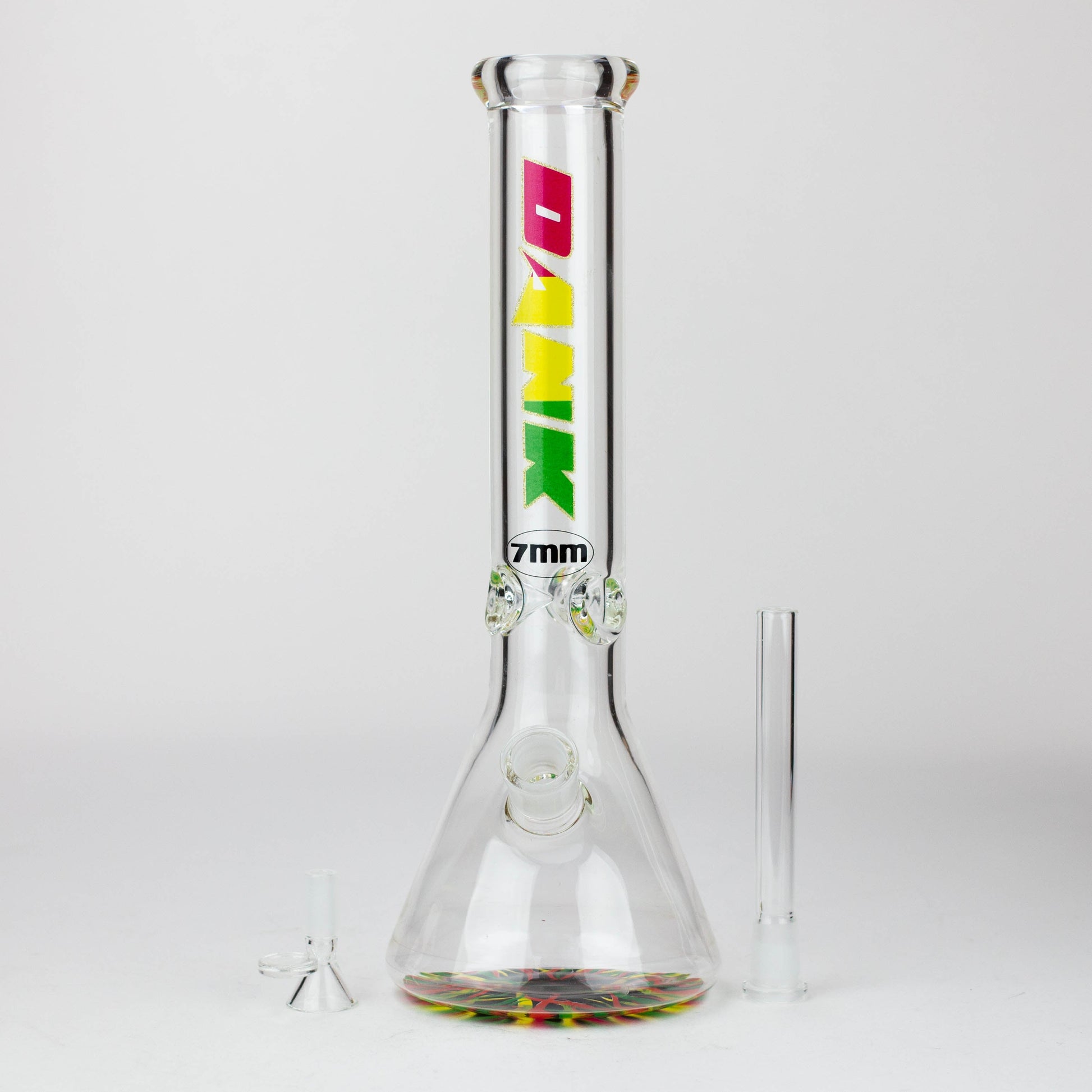 DANK | 14" 7mm Beaker Bong with Colour Bottom_6