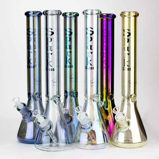 Spark | 18" Electorplated 9 mm glass water bong_0