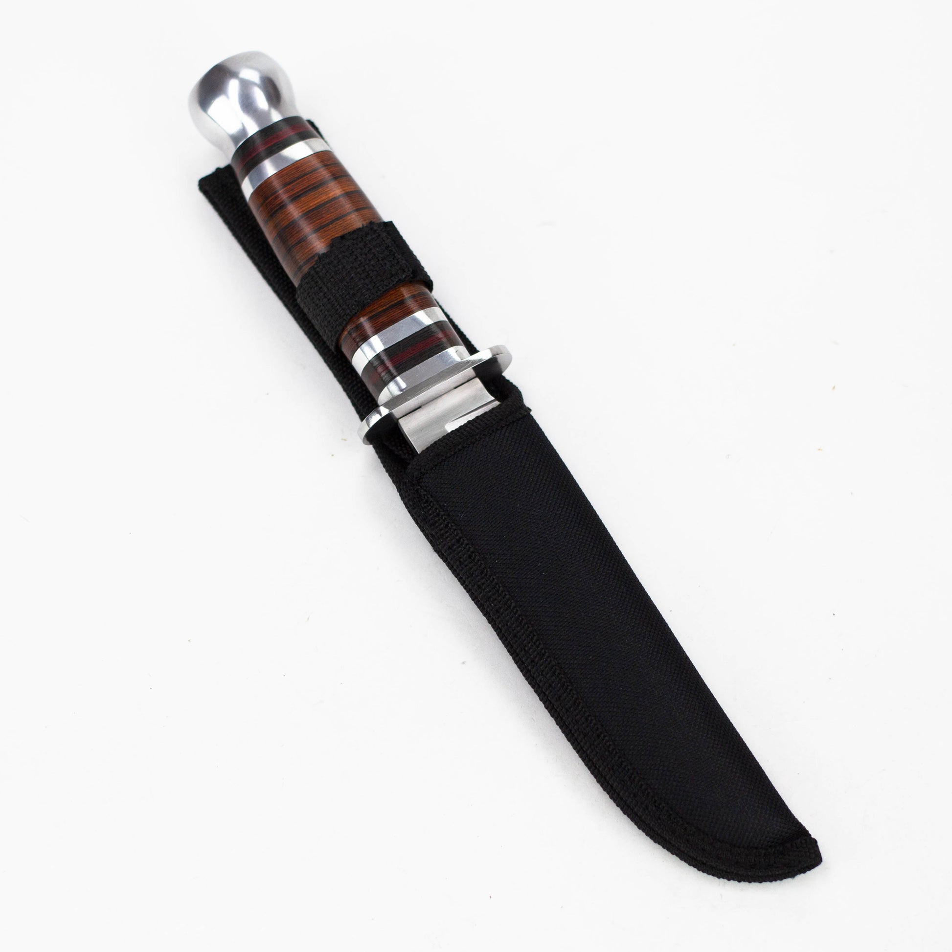 10" Silver Stainless Steel Hunting Knife Wood Handle with Sheath [HK-6860]_2
