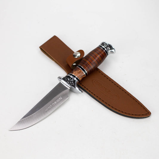 Hunt-Down | 10" Fixed Blade Knife with engraved Handle and Sheath [9114]_0