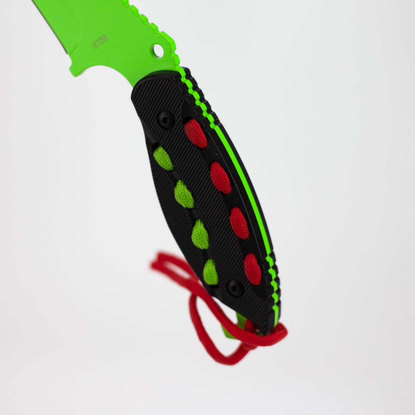 Hunt-Down | 8" Light Green Hunting Knife With Black Handle and Green Red paracord [9759]_4