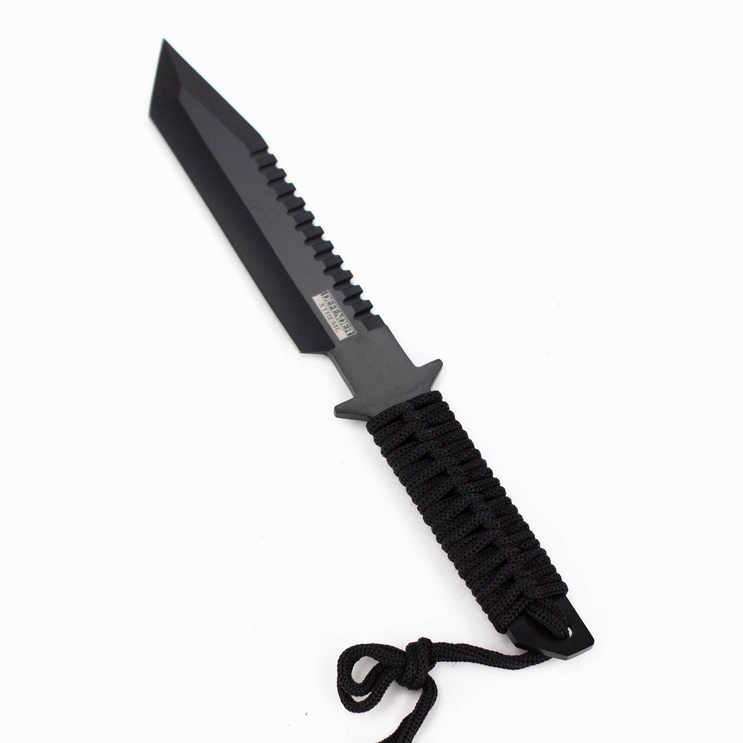 11" All Black Full Tang Hunting Knife With Fire Starter & Sheath [1740]_2