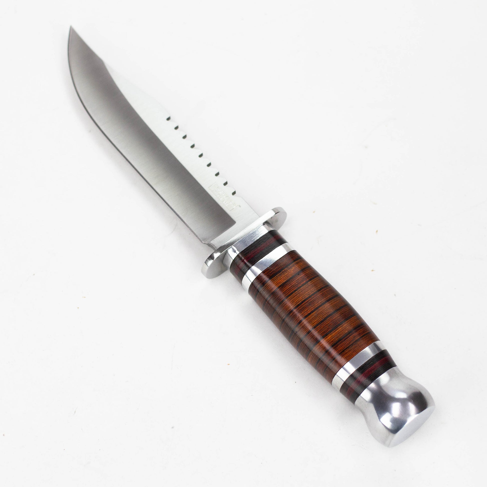 10" Silver Stainless Steel Hunting Knife Wood Handle with Sheath [HK-6860]_1