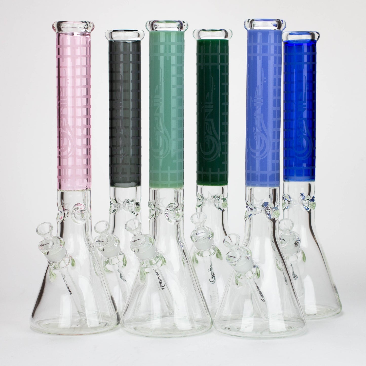 Genie | 17" sandblasted artwork tube 7 mm glass water bong [GB21004]_0