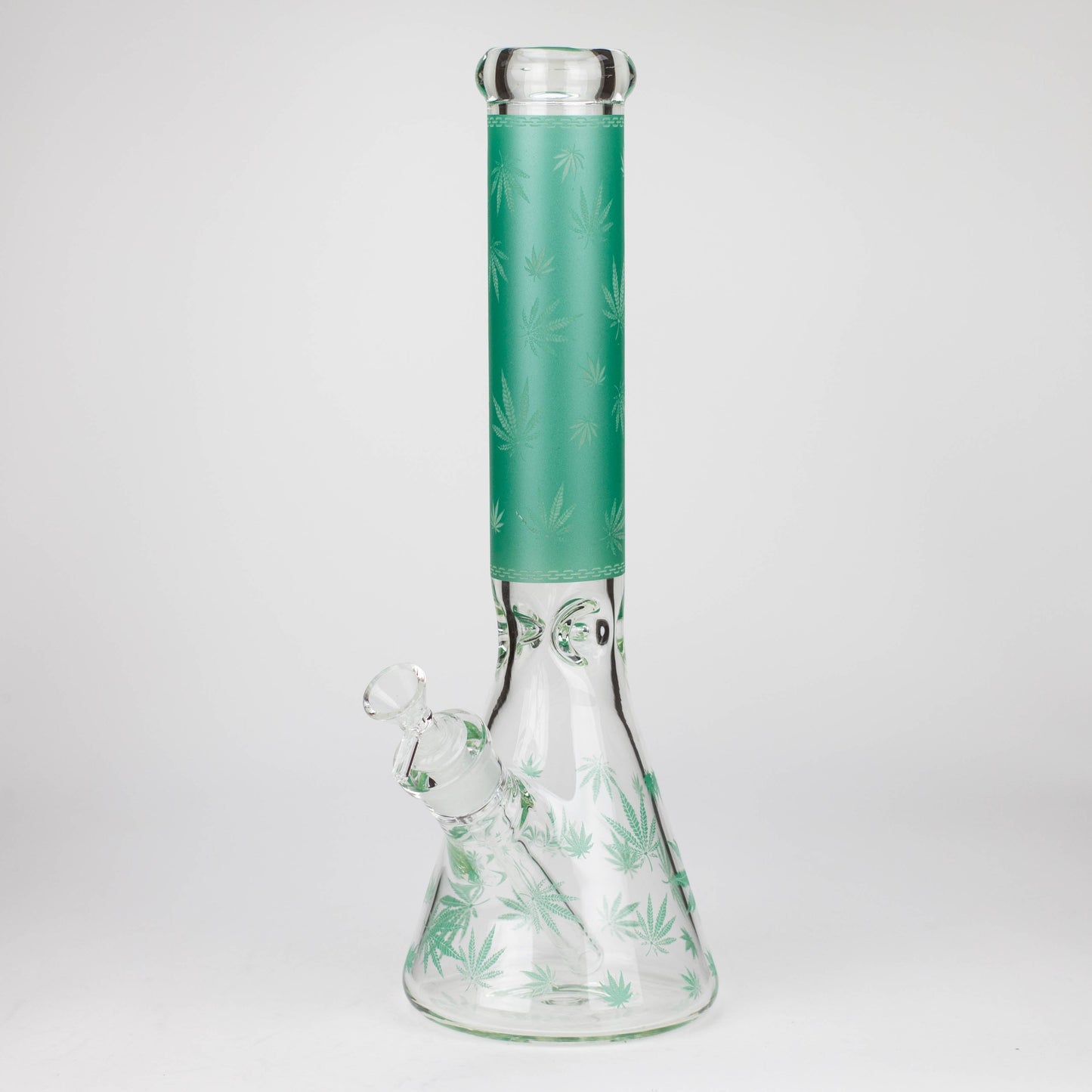 14" Leaf Glow in the dark 7 mm glass bong [LL033]_2