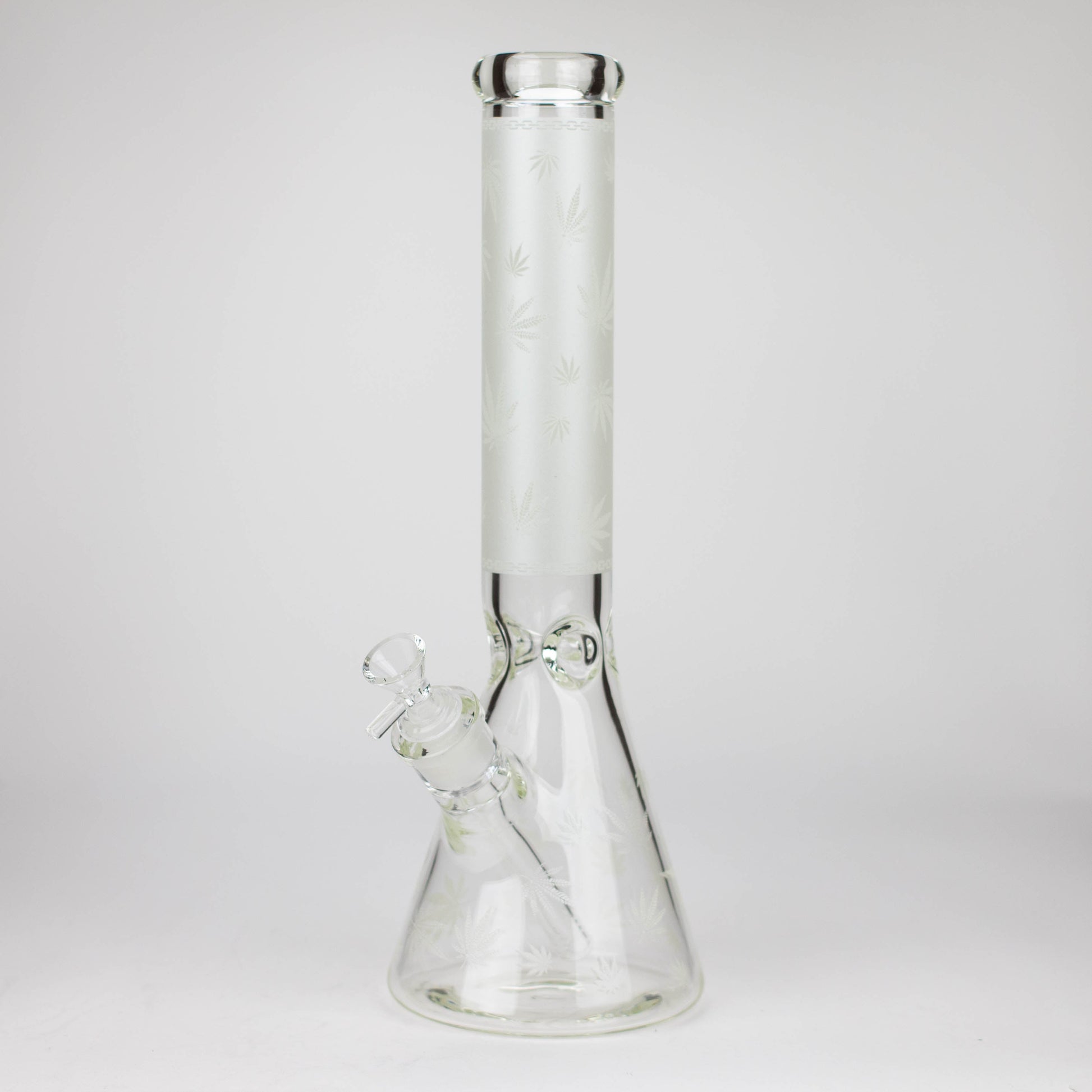 14" Leaf Glow in the dark 7 mm glass bong [LL033]_1