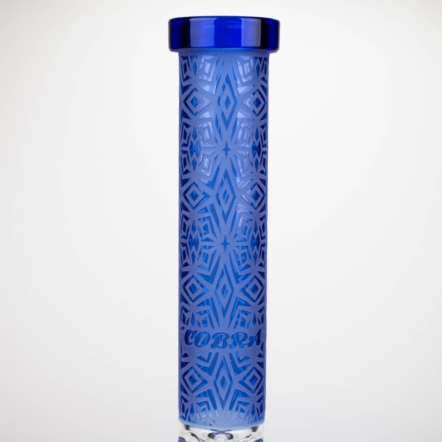 COBRA | 14" sandblasted geometric graphic 7 mm glass bong [YY01]_14