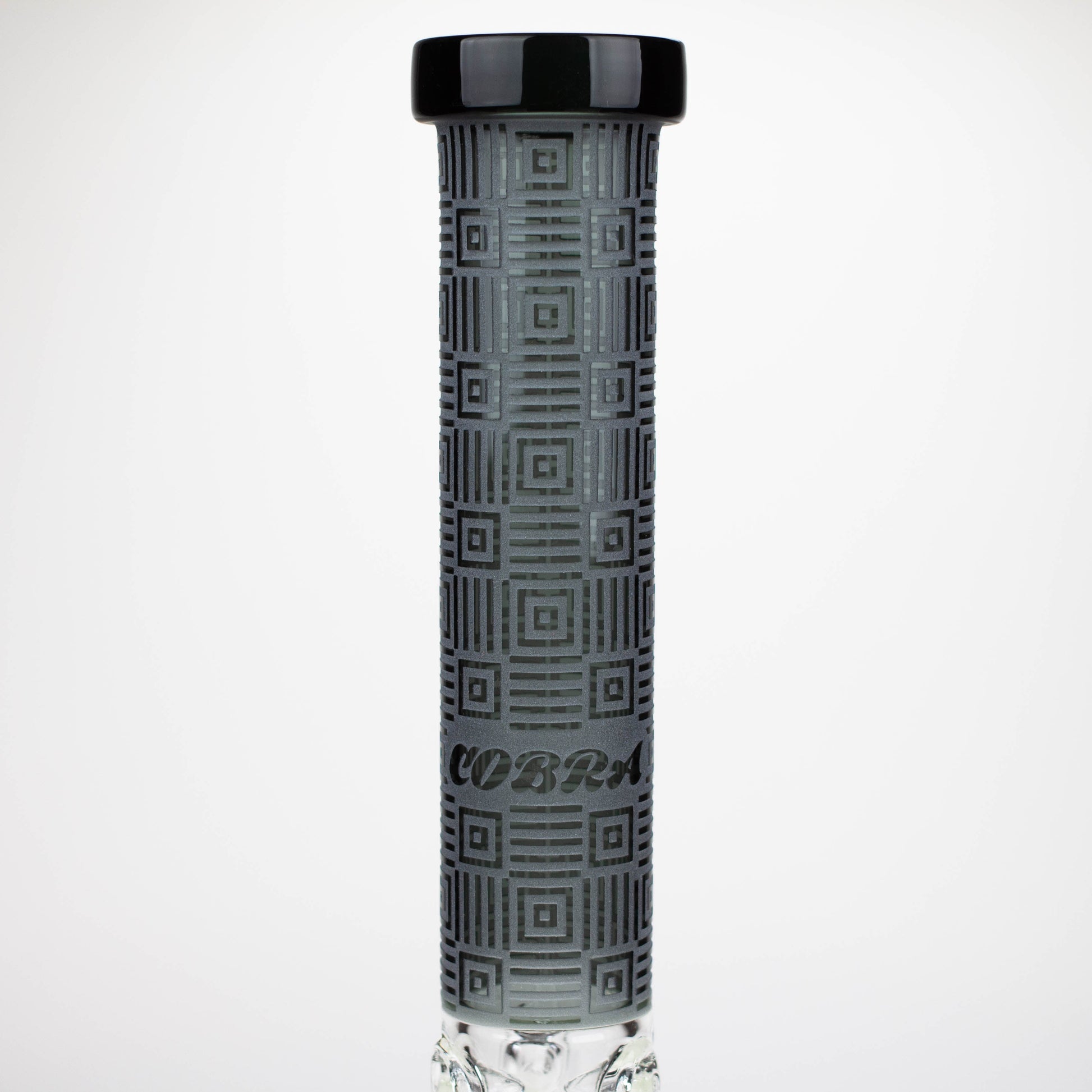 COBRA | 14" sandblasted geometric graphic 7 mm glass bong [YK06]_12