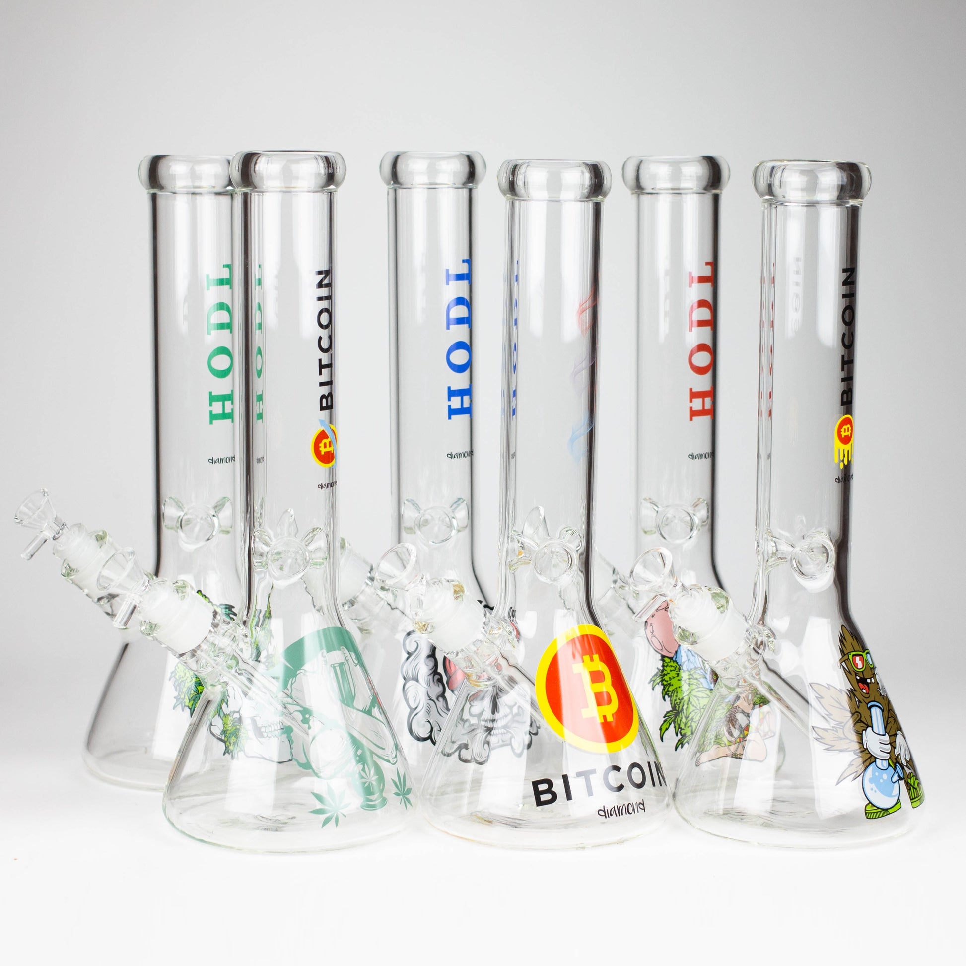 diamond | 14" Crypto Beaker Glass water Bong_0