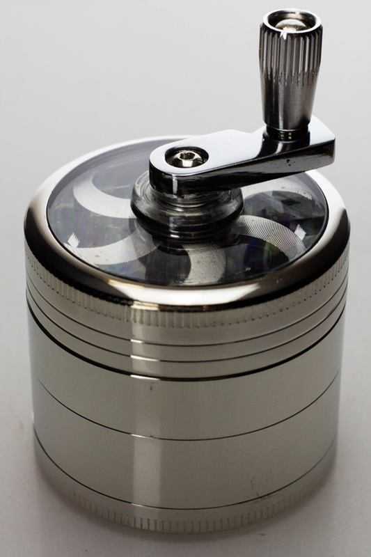 4 parts aluminium herb grinder with handle_7