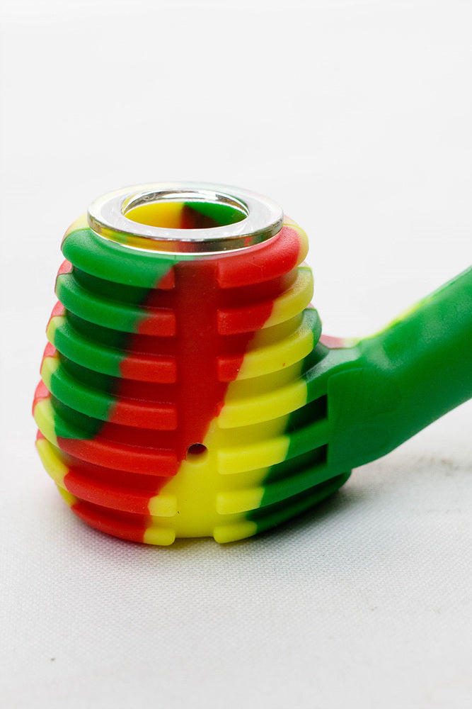 Sherlock Silicone pipe in display with glass bowl-WP134_6