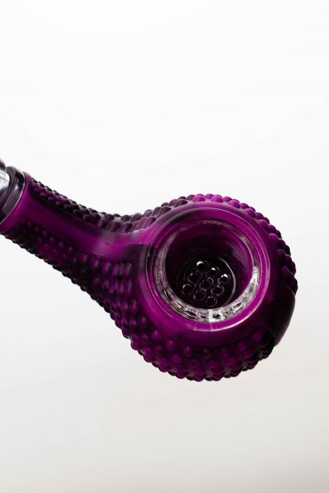 Sherlock Silicone pipe in display with glass bowl-WP164_4