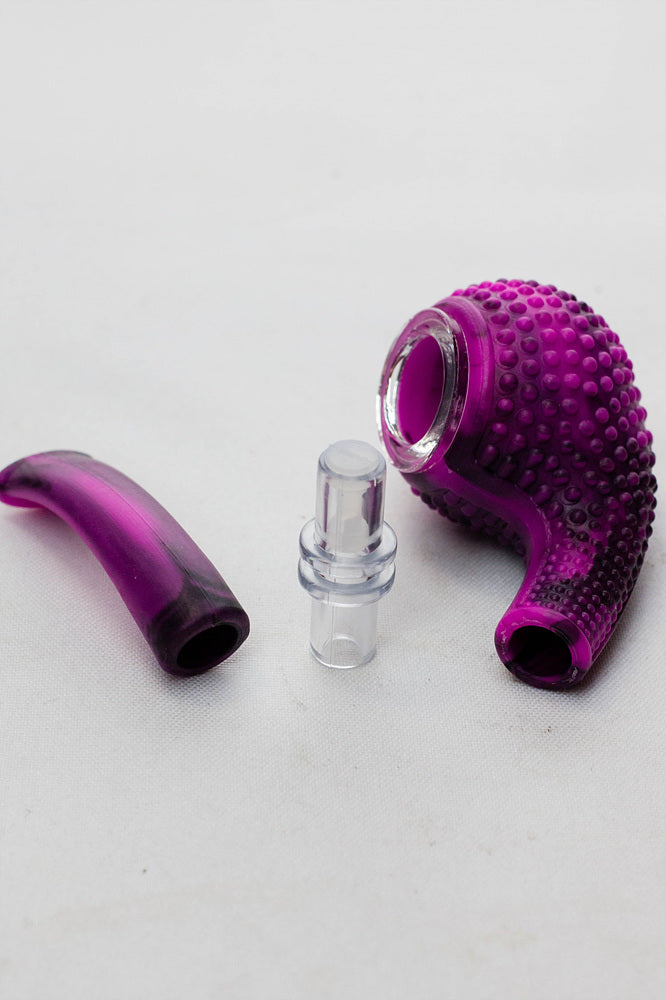 Sherlock Silicone pipe in display with glass bowl-WP164_5