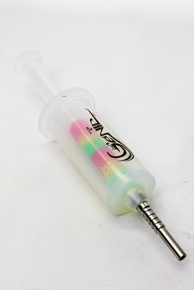 White silicone syringe shape nectar collector_12