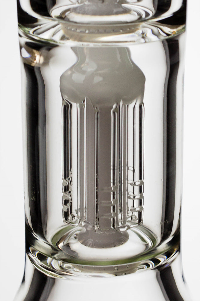 24" genie double 6 arms heavy glass water beaker bong_15