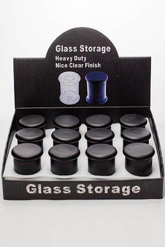 Heavy duty Glass stash 3 oz. Jars in a display case_2