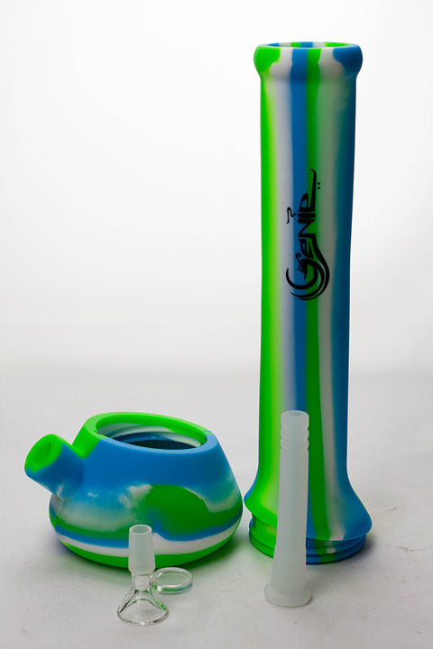 13" Genie mixed color Silicone detachable beaker water bong_2