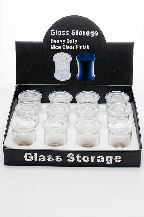 Heavy duty Glass stash 3 oz. Jars in a display case_1