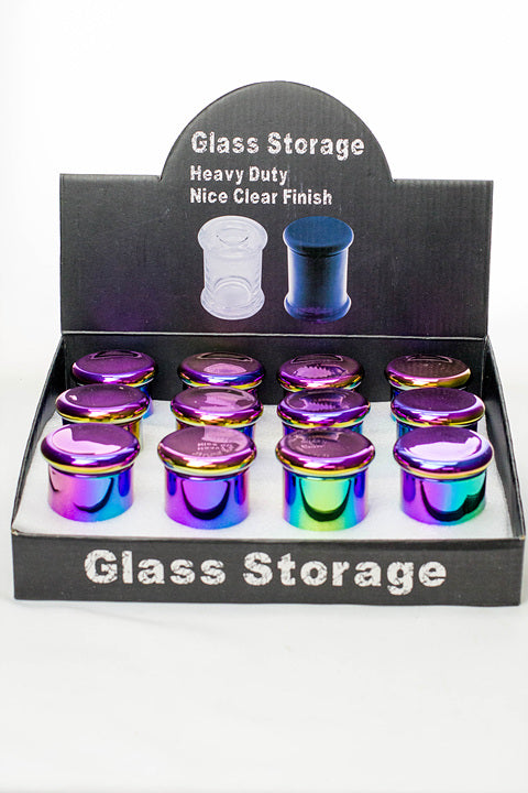 Heavy duty Glass stash 3 oz. Jars in a display case_0