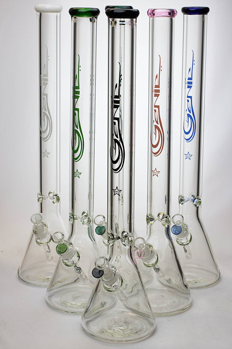 24" Genie 9 mm color accented beaker water bong_0