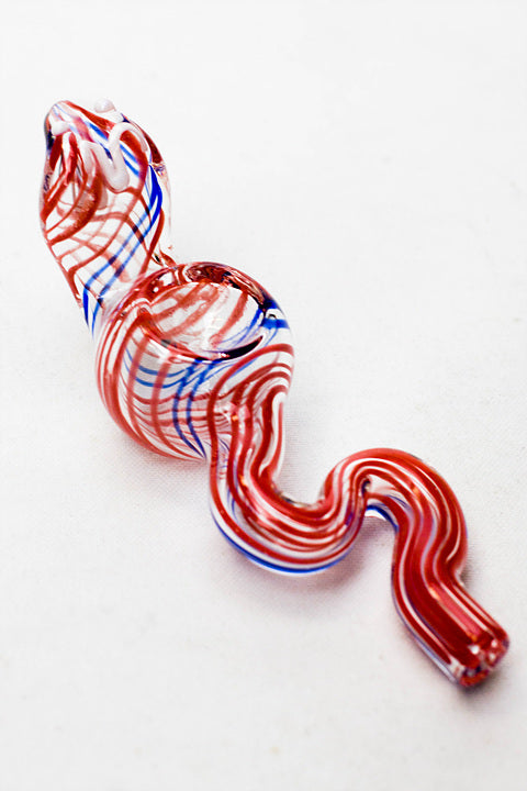 Cobra shape glass small hand pipe_1