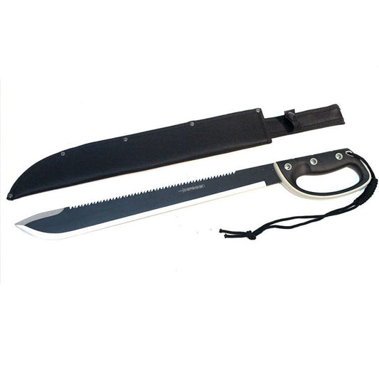 25″ Black Machete Sword Hard Plastic Handle with Black Sheath  [HK6342]_0