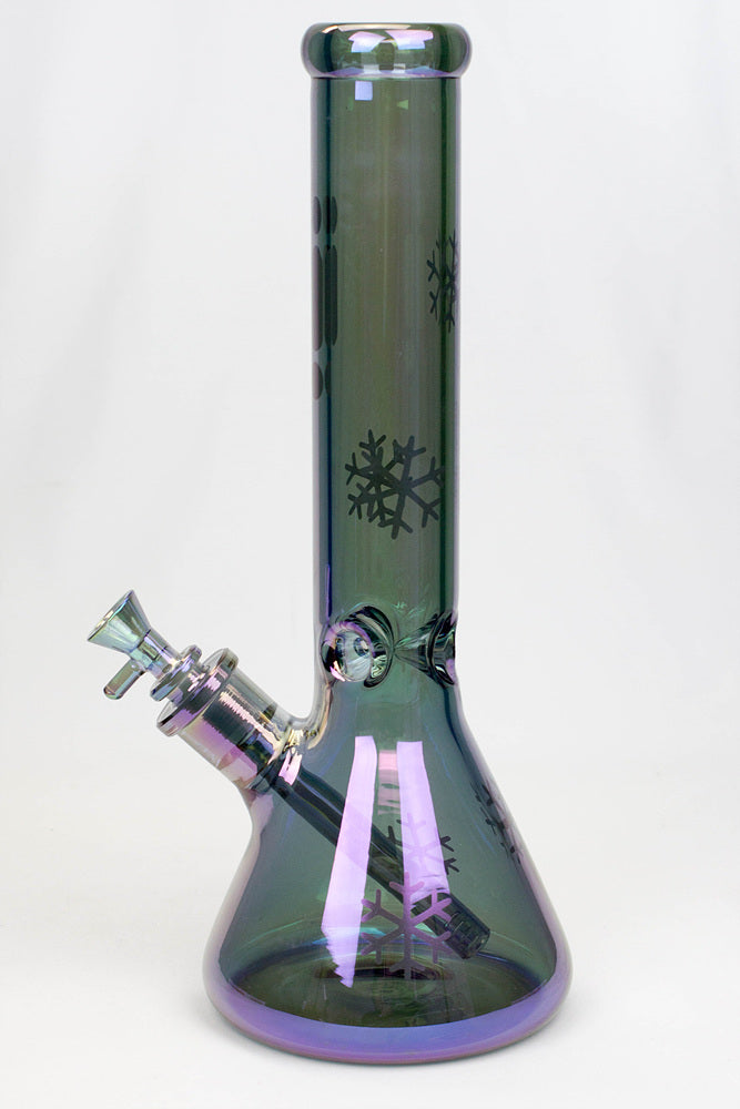 14" Infyniti Snowflake 7 mm metallic glass water bong_14