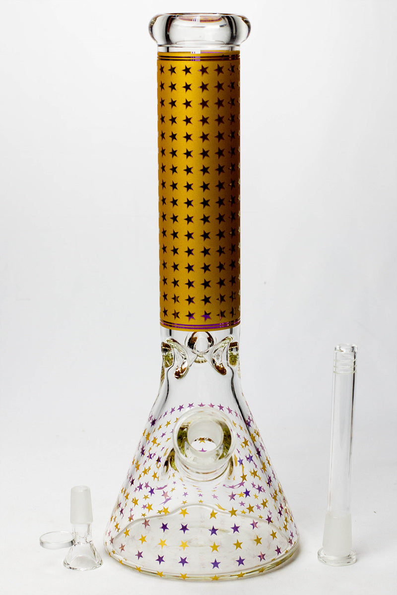 14" Star 7 mm glass water bong_5