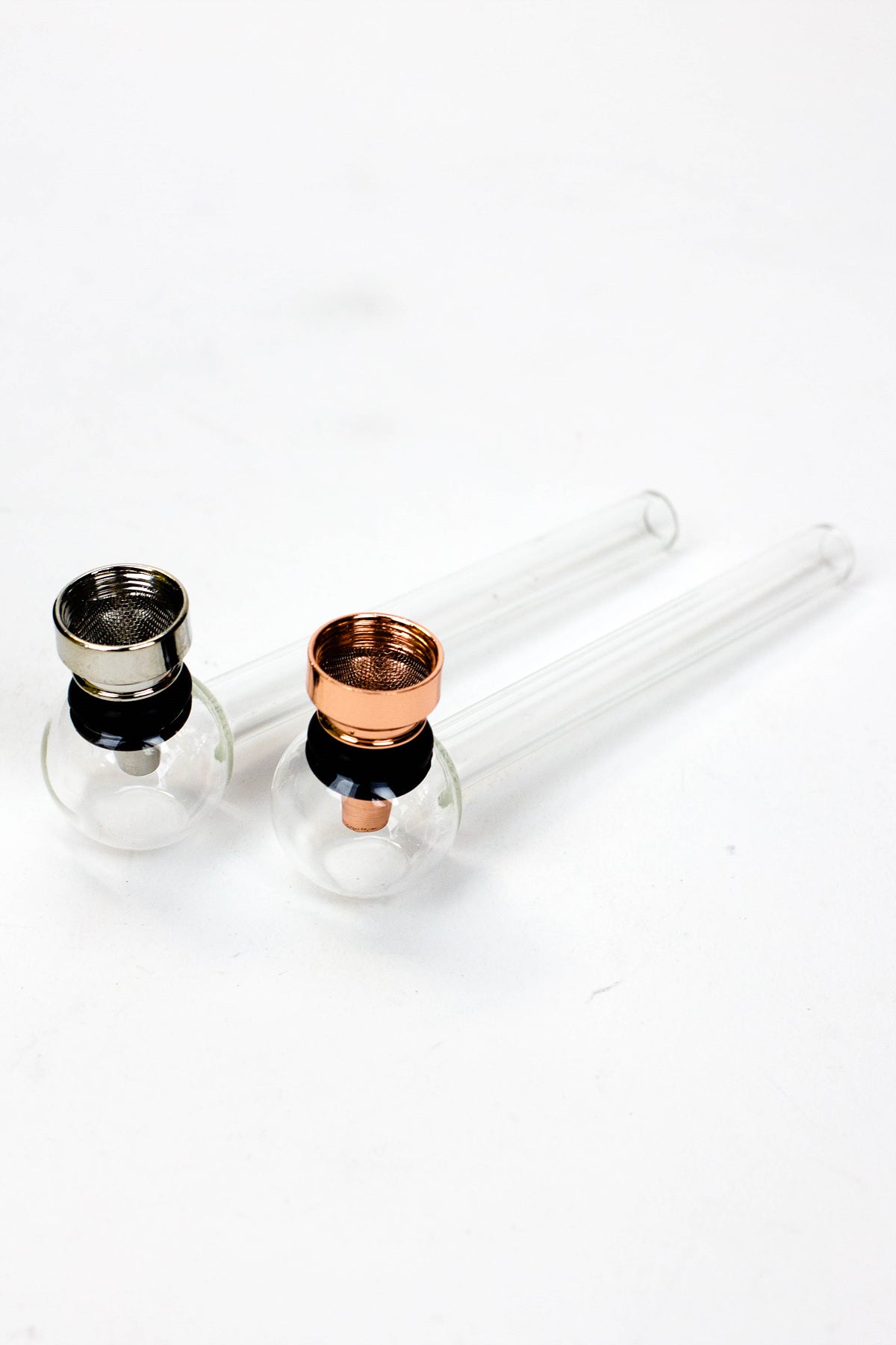 5.5" Glass tube pipe TP001 with metal screen Box of 24_2