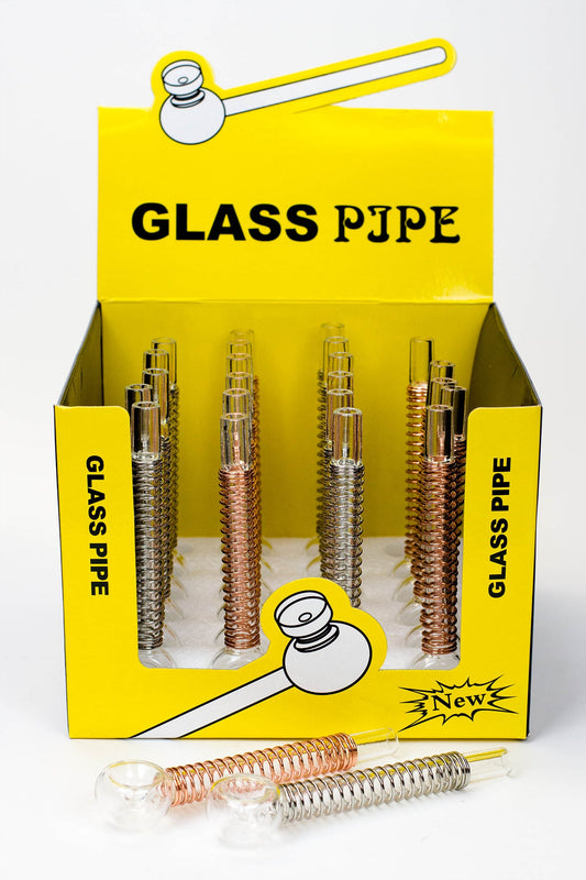 5.5" Glass tube pipe TP003 with Coil spring Box of 24_0
