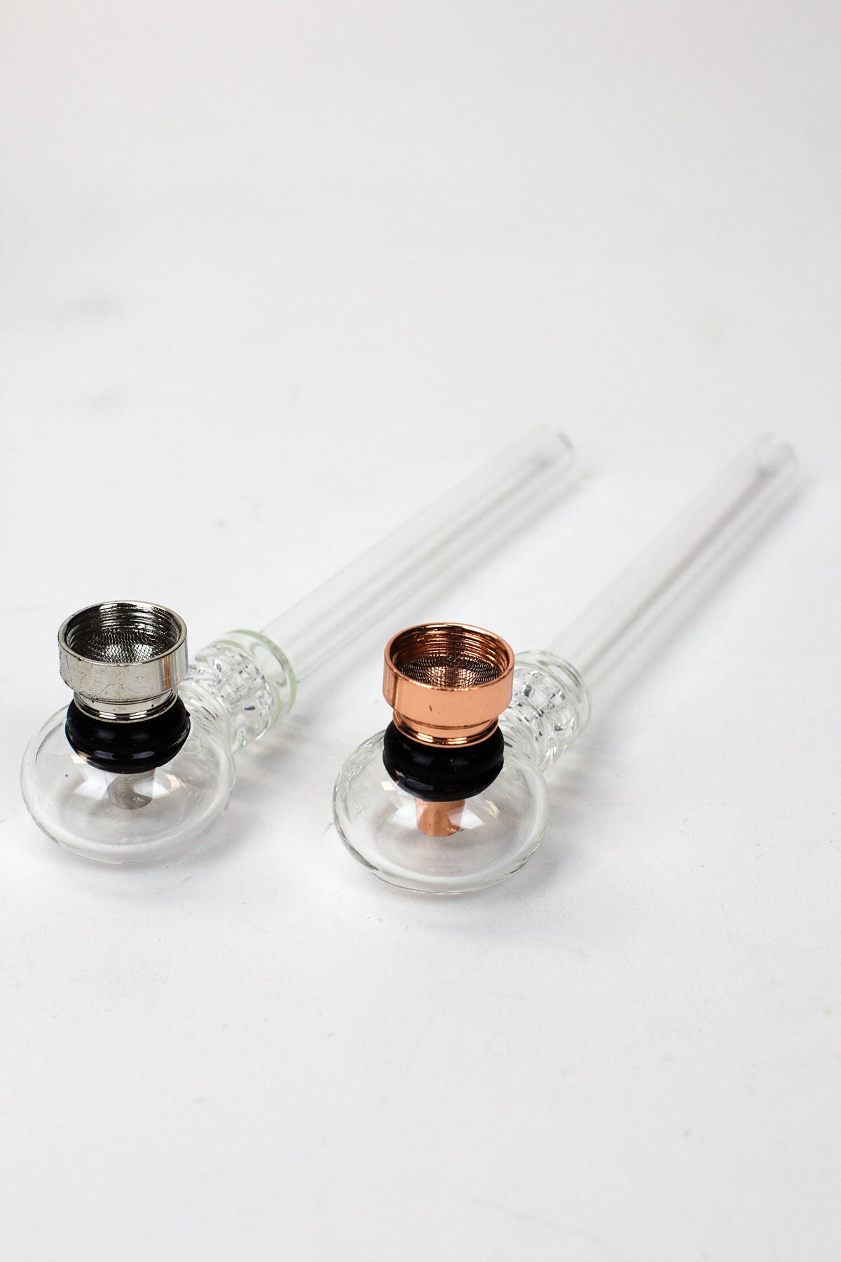 5.5" Glass tube pipe TP005 with metal screen Box of 24_2