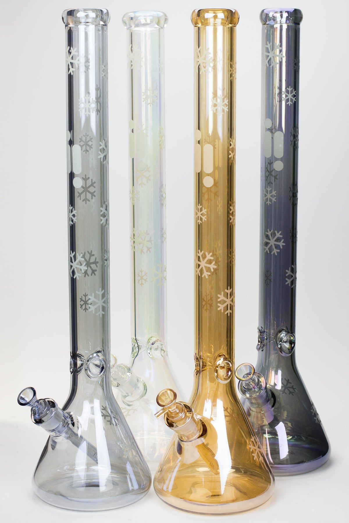 24" Infyniti Snowflake 7 mm metallic Glow in the dark glass water bong_0