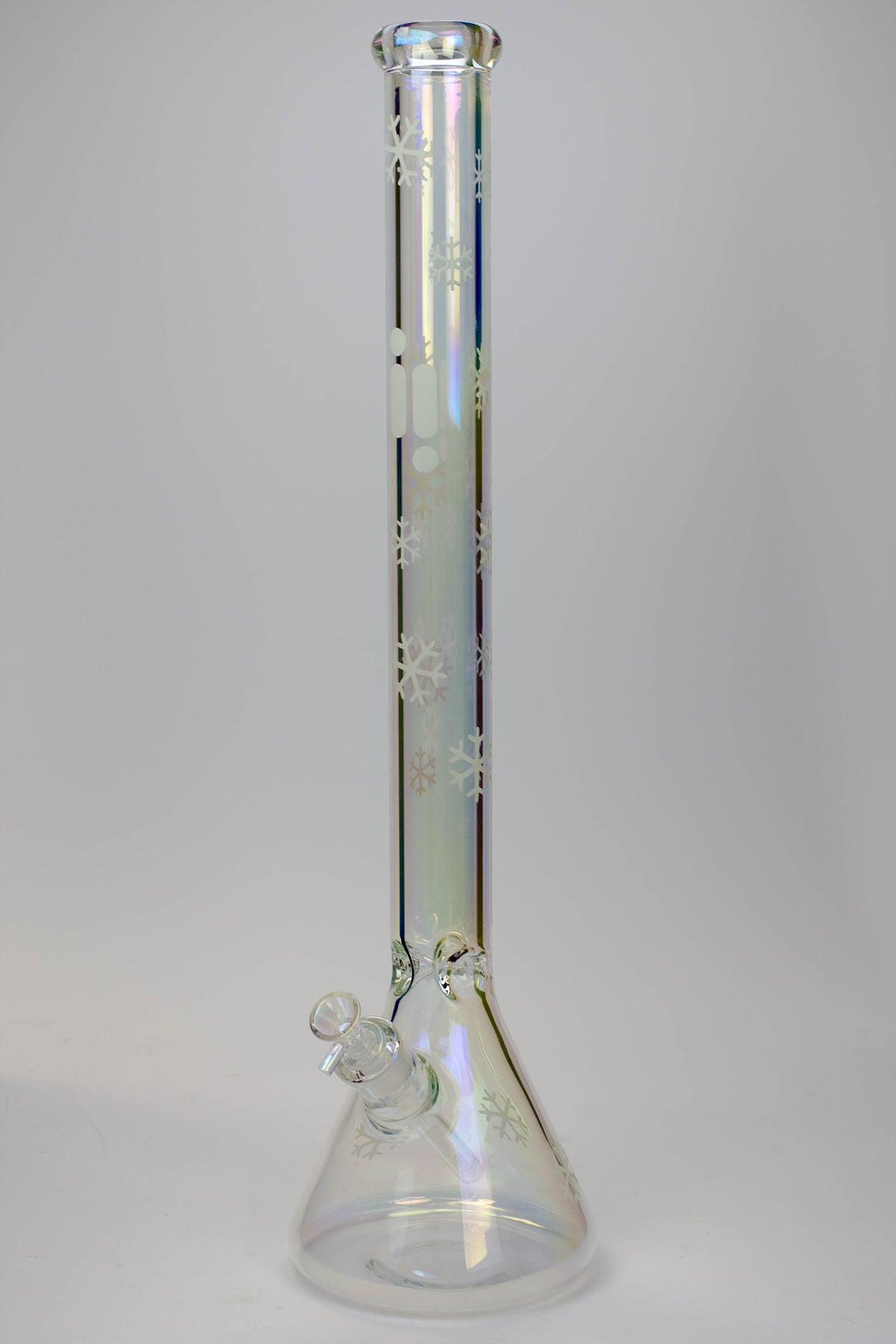 24" Infyniti Snowflake 7 mm metallic Glow in the dark glass water bong_6